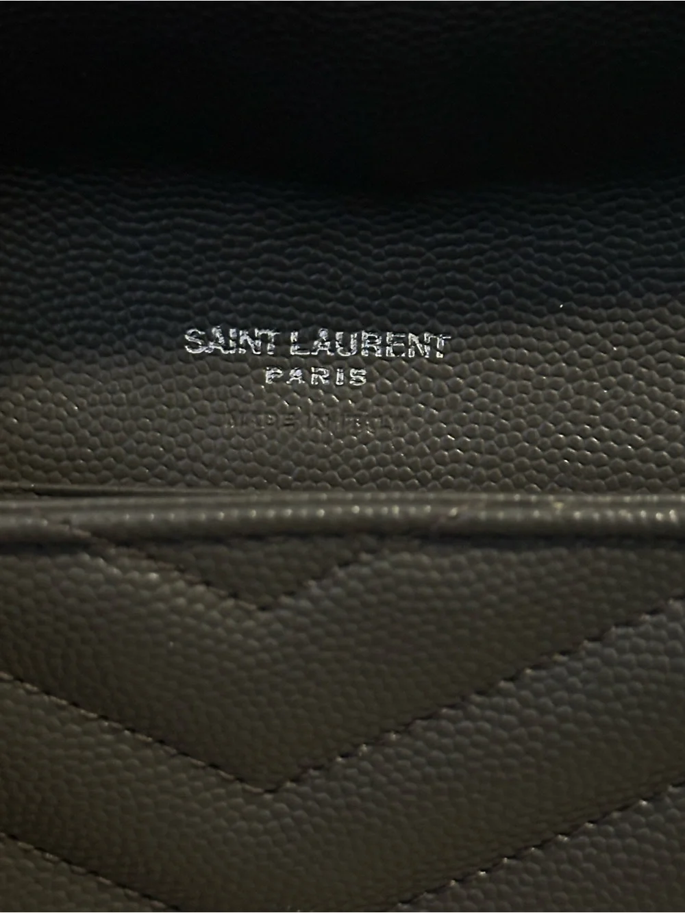 Authentic Saint Laurent Gray Quilted Leather Wallet with Silver YSL Emblem - Picture 13 of 14